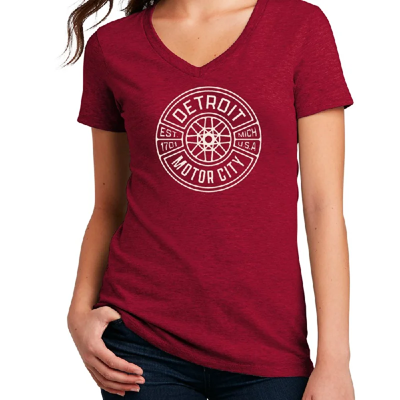 Men's antimicrobial t - shirts for odor - free freshness during travelLadies Detroit Spokes 2 - Deep Heather Red Men's antimicrobial t - shirts for odor - free freshness during travelLadies Detroit Spokes 2 - Deep Heather Red