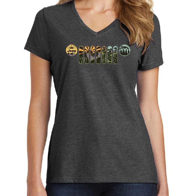 Men's plus - size pocket t - shirts with a classic lookLadies Jeep® Atomic Grille V-neck - Heather Black Men's plus - size pocket t - shirts with a classic lookLadies Jeep® Atomic Grille V-neck - Heather Black