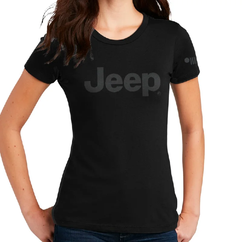 Men's ribbed t - shirts with a textured finish for added styleLadies Jeep® Text Blackout T-Shirt - Black Men's ribbed t - shirts with a textured finish for added styleLadies Jeep® Text Blackout T-Shirt - Black
