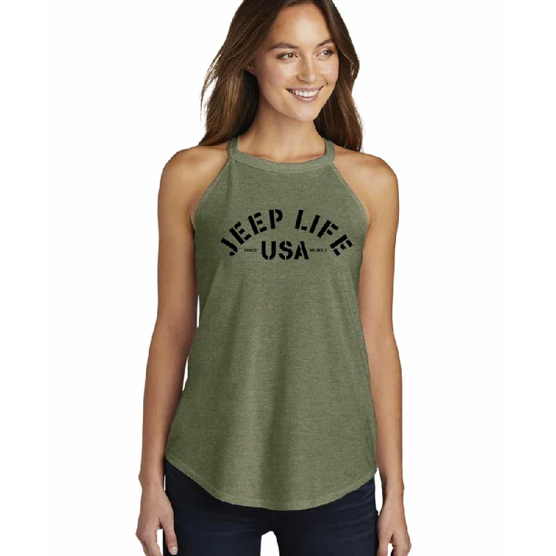 Men's button - front t - shirts with a unique artistic printLadies Jeep® Life Rocker Tank Top - Military Green Triblend Men's button - front t - shirts with a unique artistic printLadies Jeep® Life Rocker Tank Top - Military Green Triblend