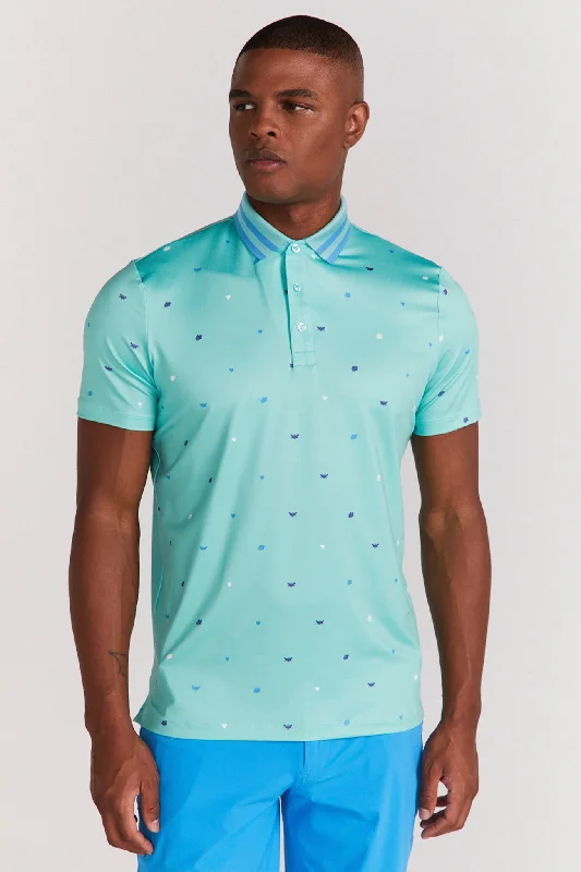 Men's plus size golf polo shirts in moisture wicking fabricLangham Polo in Pool