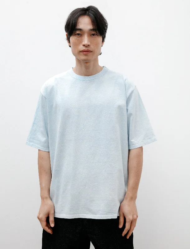 Men's mock - neck t - shirts with a modern and sleek styleR16 T-Shirt-4 Blue Flax