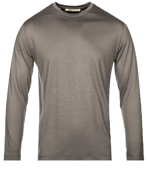 Men's moisture - wicking athletic t - shirts for intense workoutsLong Sleeve T-Shirt Brown Men's moisture - wicking athletic t - shirts for intense workoutsLong Sleeve T-Shirt Brown