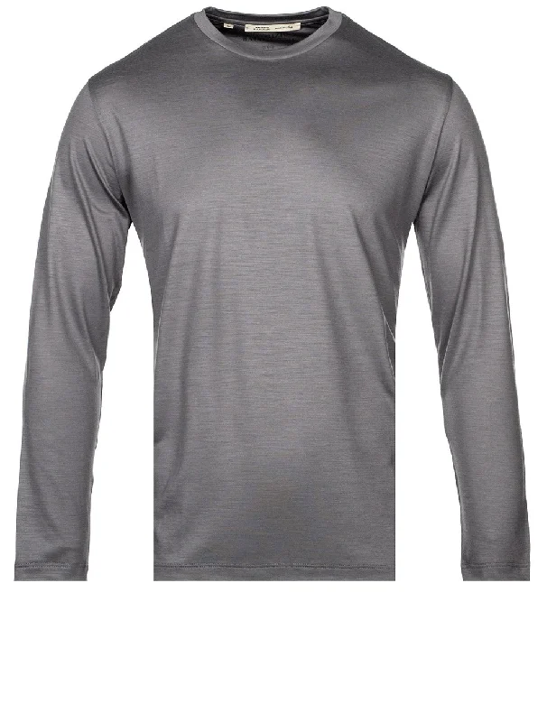 Men's lightweight performance t - shirts for running marathonsLong Sleeve T-Shirt Grey Men's lightweight performance t - shirts for running marathonsLong Sleeve T-Shirt Grey