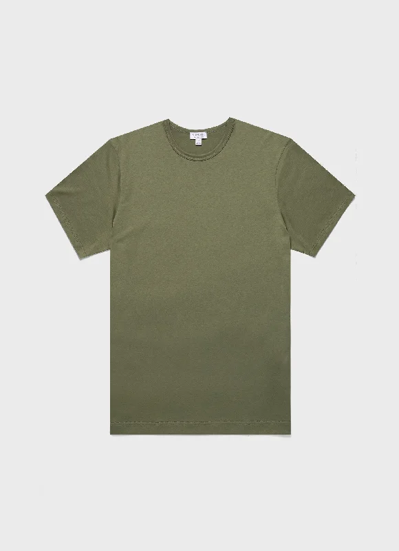 Men's thermal t - shirts with a high - neck design for cold weatherMen's Classic T-shirt in Moss Green Men's thermal t - shirts with a high - neck design for cold weatherMen's Classic T-shirt in Moss Green