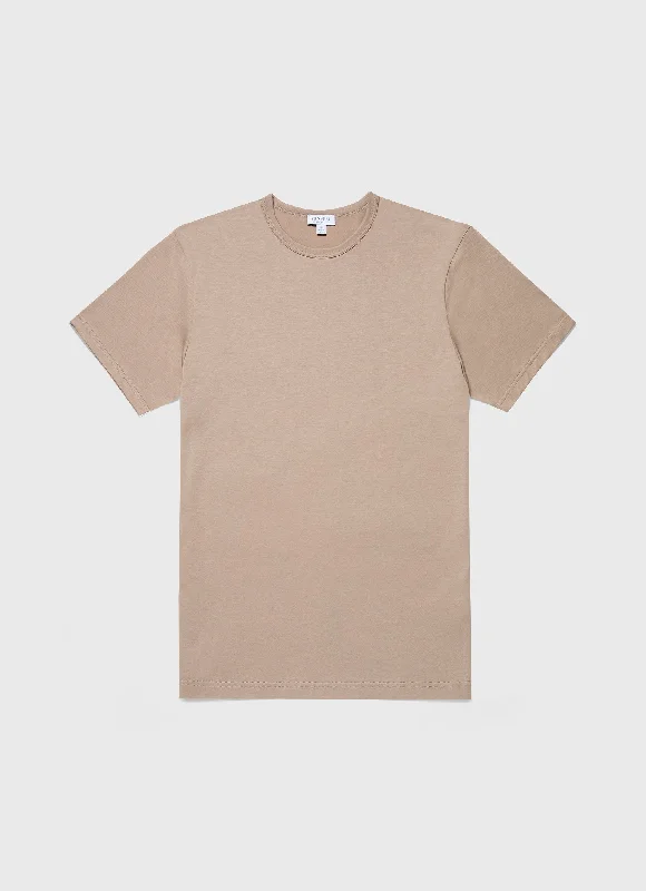 Men's slim - fit graphic t - shirts with vintage rock band printsMen's Classic T-shirt in Sandstone Men's slim - fit graphic t - shirts with vintage rock band printsMen's Classic T-shirt in Sandstone