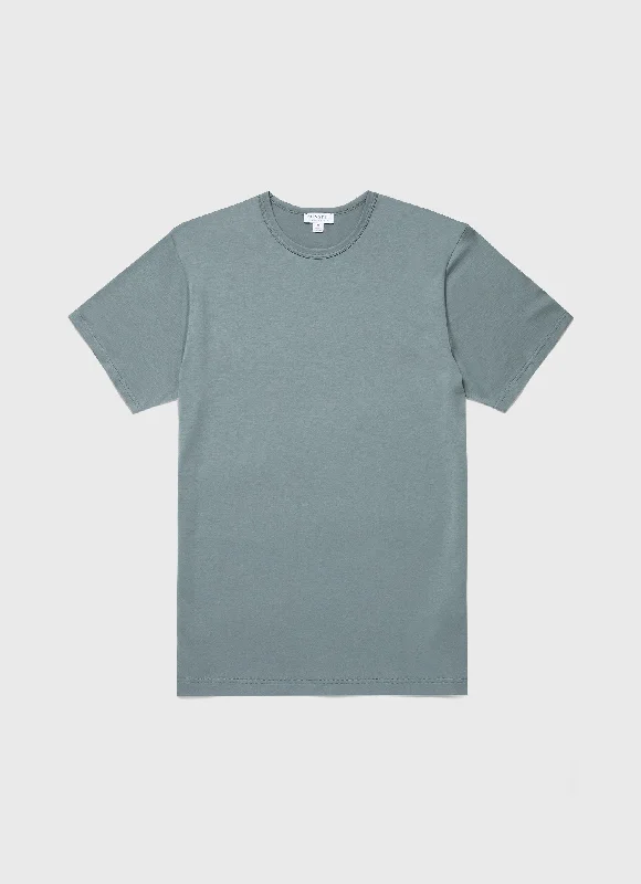 Men's thermal t - shirts with a high - neck design for cold weatherMen's Classic T-shirt in Smoke Green Men's thermal t - shirts with a high - neck design for cold weatherMen's Classic T-shirt in Smoke Green