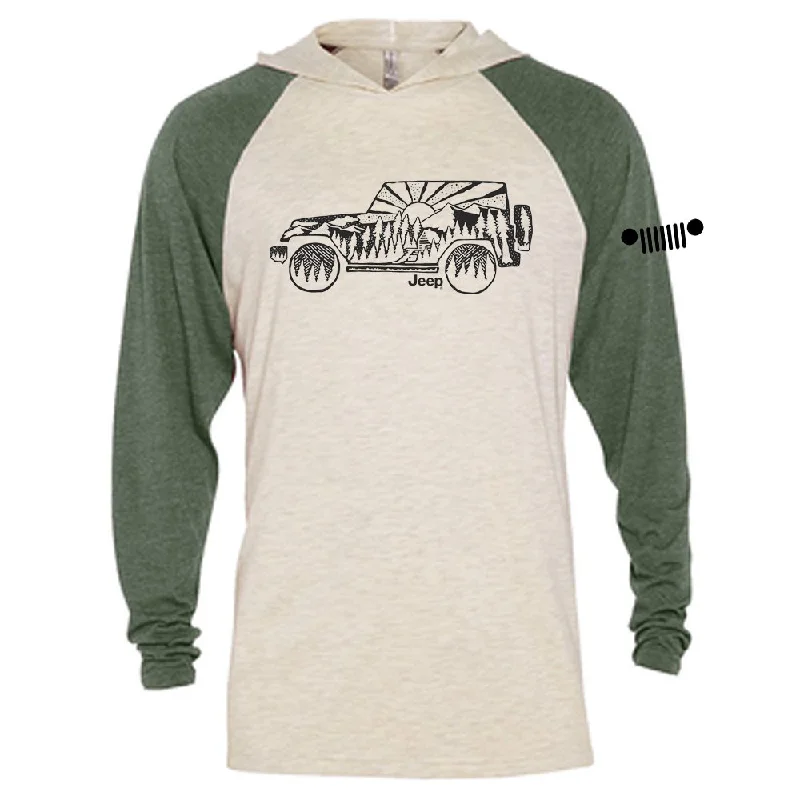 Men's ribbed t - shirts with a textured finish for added styleMens Jeep® Atomic Side Long Sleeve Hooded T-Shirt - Moss Green / Natural Men's ribbed t - shirts with a textured finish for added styleMens Jeep® Atomic Side Long Sleeve Hooded T-Shirt - Moss Green / Natural