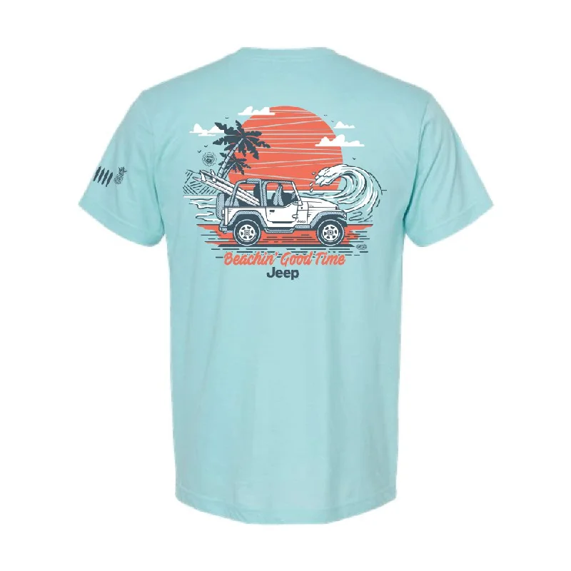Men's plus - size pocket t - shirts with a classic lookMens Jeep® Wrangler Beachin' Good Time T-Shirt - Ice Blue Heather Men's plus - size pocket t - shirts with a classic lookMens Jeep® Wrangler Beachin' Good Time T-Shirt - Ice Blue Heather