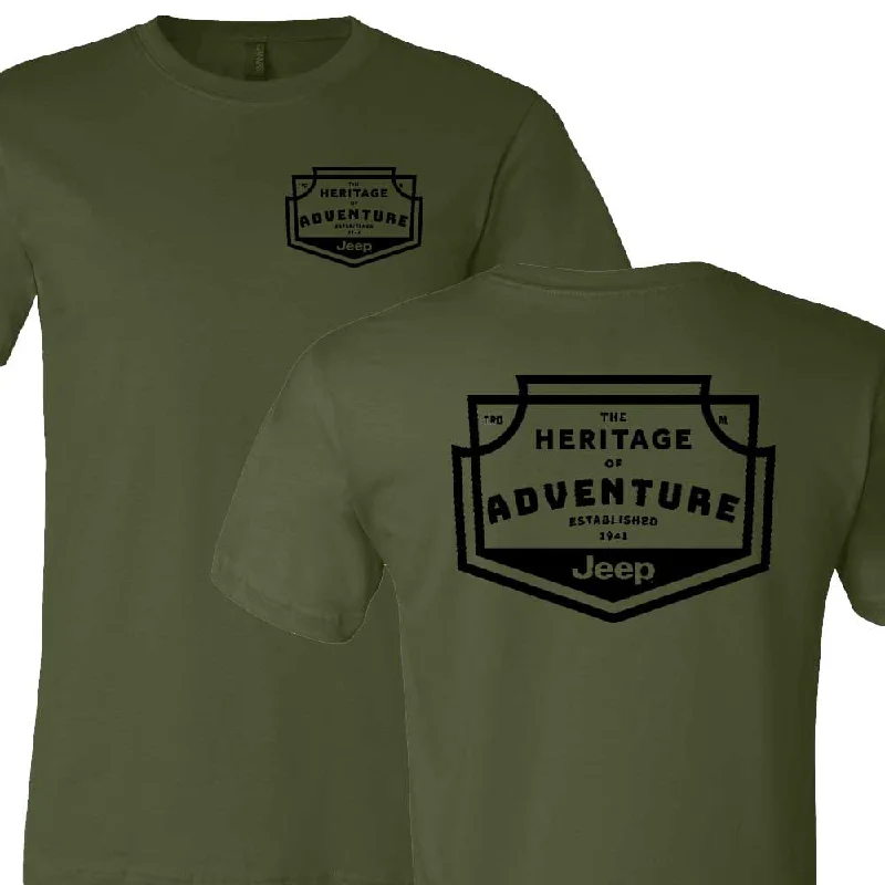 Men's thermal t - shirts with a high - neck design for cold weatherMens Jeep® Heritage of Adventure Badge T-Shirt - Olive Green Men's thermal t - shirts with a high - neck design for cold weatherMens Jeep® Heritage of Adventure Badge T-Shirt - Olive Green