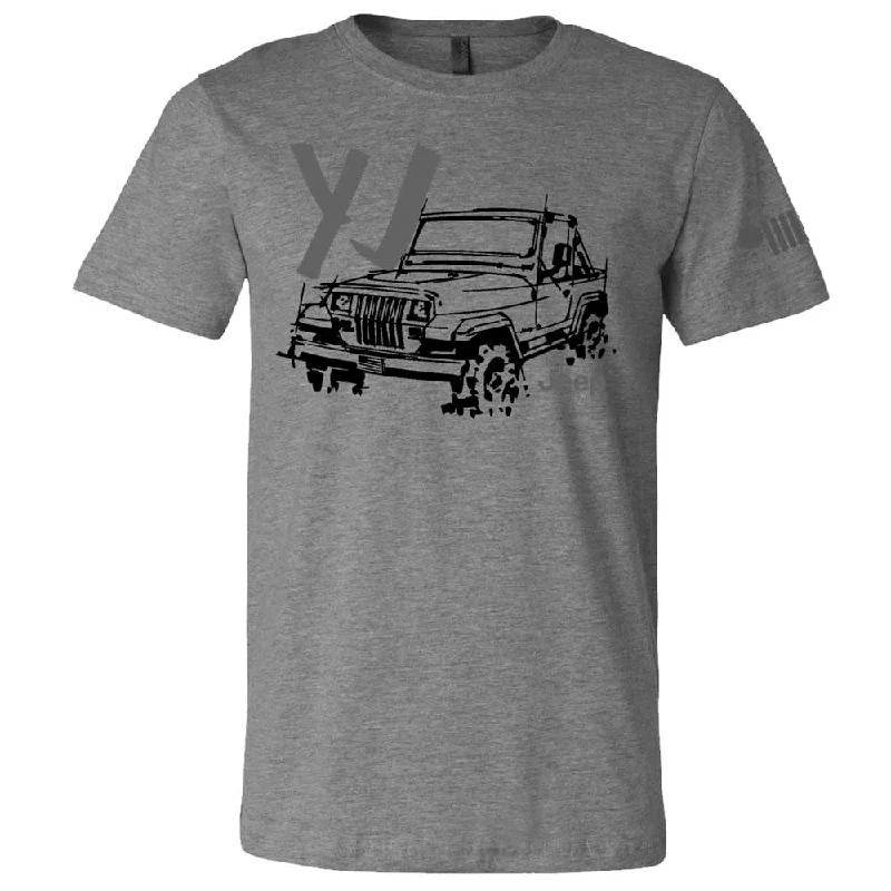 Men's button - front t - shirts with a unique artistic printMens Jeep® Wrangler YJ - LDD Series - Triblend Grey T-Shirt Men's button - front t - shirts with a unique artistic printMens Jeep® Wrangler YJ - LDD Series - Triblend Grey T-Shirt