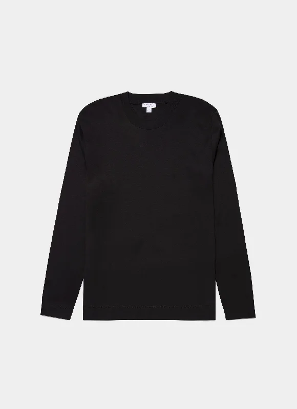 Men's button - front t - shirts with a unique artistic printMen's Long Sleeve Heavyweight T-shirt in Black Men's button - front t - shirts with a unique artistic printMen's Long Sleeve Heavyweight T-shirt in Black