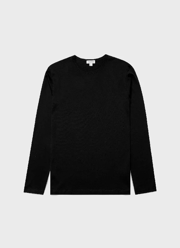 Men's smart - casual checkered t - shirts for semi - formal occasionsMen's Classic Long Sleeve T-shirt in Black