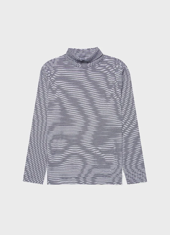 Men's ribbed t - shirts with a textured finish for added styleMen's Sunspel x Nigel Cabourn Carbon Brushed Roll Neck in Navy/White Men's ribbed t - shirts with a textured finish for added styleMen's Sunspel x Nigel Cabourn Carbon Brushed Roll Neck in Navy/White