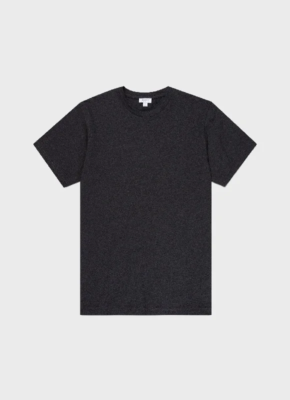 Men's polo t - shirts with a contrast collar for a preppy lookMen's Riviera T-shirt in Charcoal Melange Men's polo t - shirts with a contrast collar for a preppy lookMen's Riviera T-shirt in Charcoal Melange
