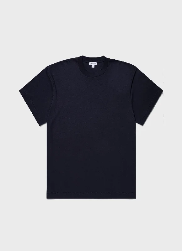 Men's long - sleeve henley t - shirts with button - down placketsMen's Oversized Heavyweight T-shirt in Navy Men's long - sleeve henley t - shirts with button - down placketsMen's Oversized Heavyweight T-shirt in Navy
