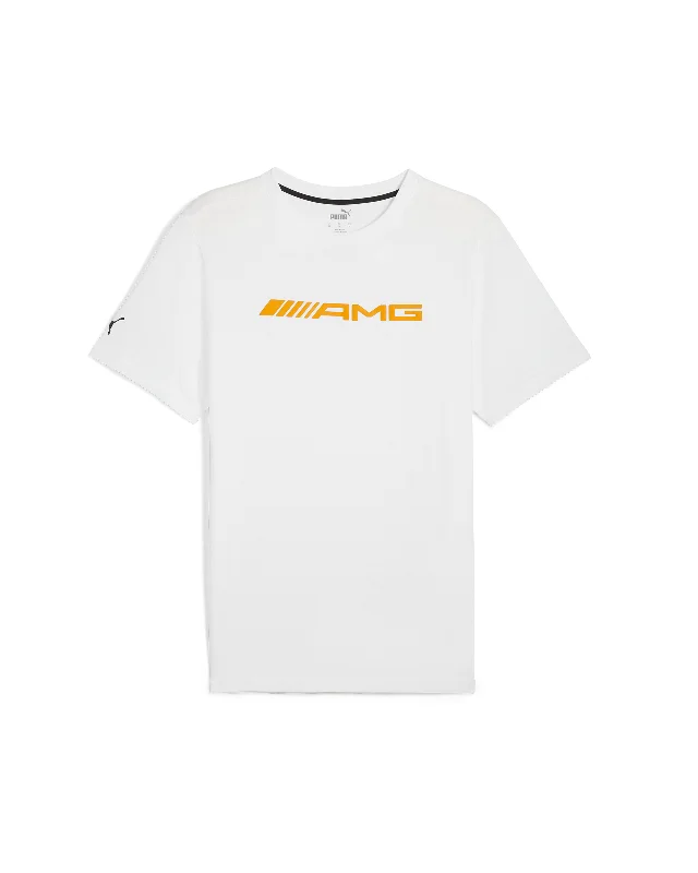 Men's color - block polo shirts with a bold fashion statementMens Puma AMG Logo Tee White