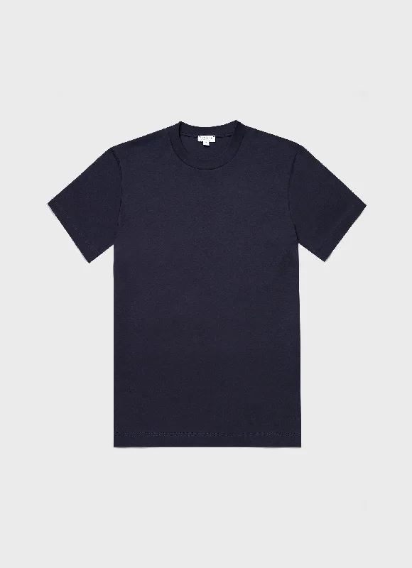 Men's ribbed t - shirts with a textured finish for added styleMen's Relaxed Fit Heavyweight T-shirt in Navy Men's ribbed t - shirts with a textured finish for added styleMen's Relaxed Fit Heavyweight T-shirt in Navy