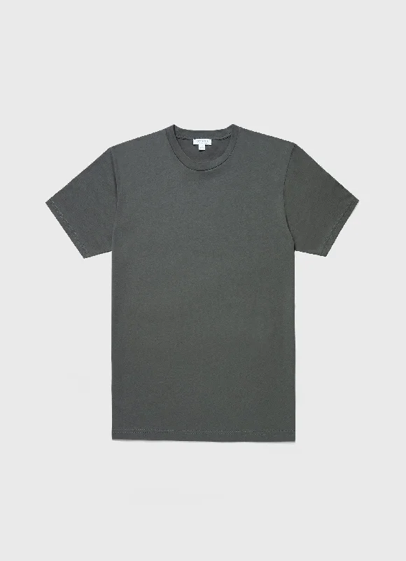 Men's polo t - shirts with a contrast collar for a preppy lookMen's Riviera Midweight T-shirt in Drill Green Men's polo t - shirts with a contrast collar for a preppy lookMen's Riviera Midweight T-shirt in Drill Green