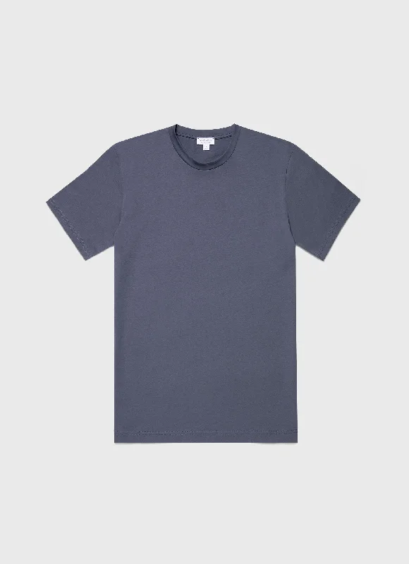 Men's mock - neck t - shirts with a modern and sleek styleMen's Riviera Midweight T-shirt in Slate Blue Men's mock - neck t - shirts with a modern and sleek styleMen's Riviera Midweight T-shirt in Slate Blue