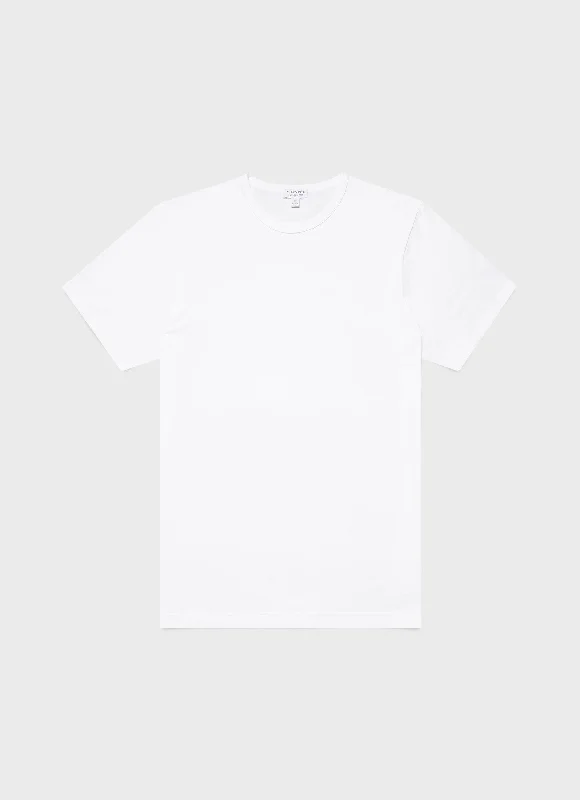 Men's short - sleeve linen t - shirts for summer beach outingsMen's Classic T-shirt in White Men's short - sleeve linen t - shirts for summer beach outingsMen's Classic T-shirt in White