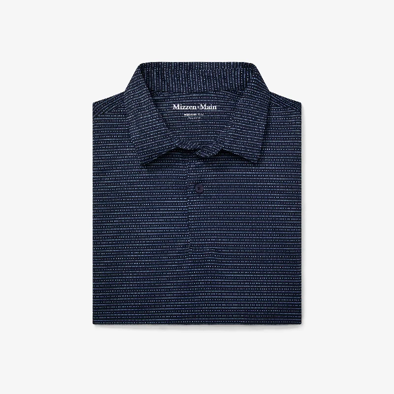 Men's color - block polo shirts with a bold fashion statementNavy Dot Stripe
