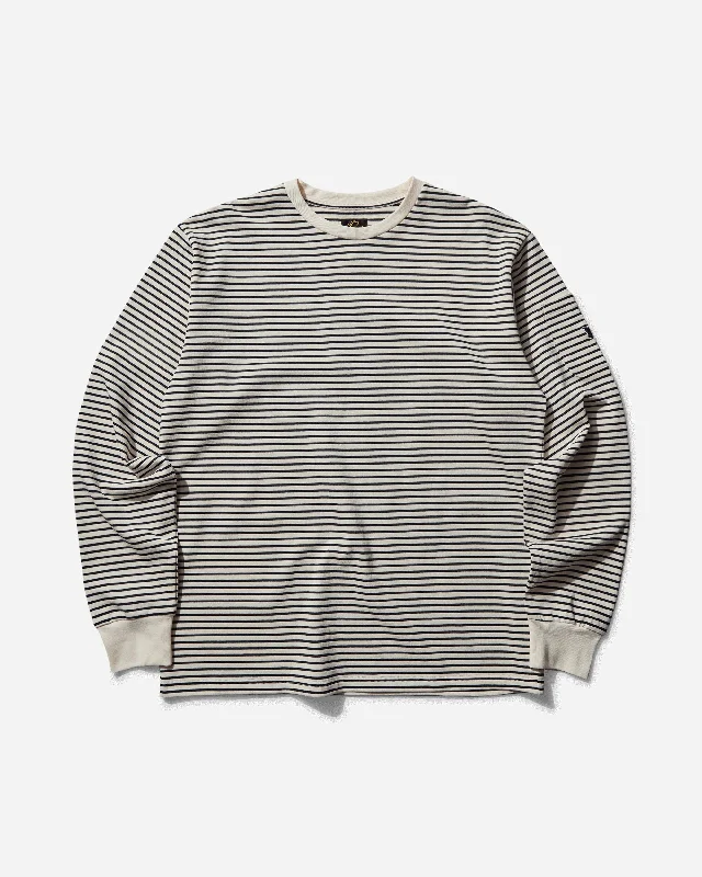 Men's printed Hawaiian t - shirts for tropical vacationsMen's Stripe Crewneck Longsleeve T-Shirt White / Navy Men's printed Hawaiian t - shirts for tropical vacationsMen's Stripe Crewneck Longsleeve T-Shirt White / Navy