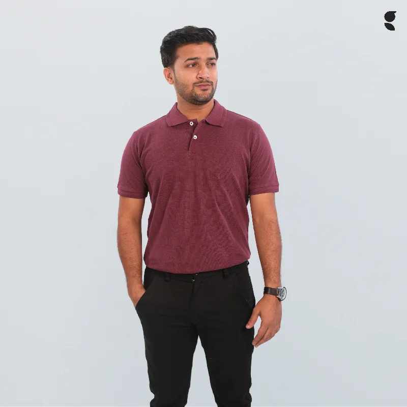 Men's formal - style silk blend polo shirts for special occasionsSolid Polo | Wine