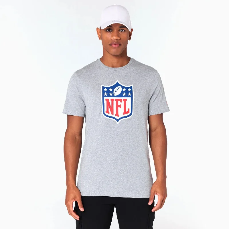 Men's tie - dye t - shirts with a bohemian styleNFL Shield Logo NFL Grey T-Shirt