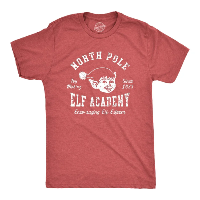Men's short - sleeve linen t - shirts for summer beach outingsNorth Pole Elf Academy Men's T Shirt Men's short - sleeve linen t - shirts for summer beach outingsNorth Pole Elf Academy Men's T Shirt