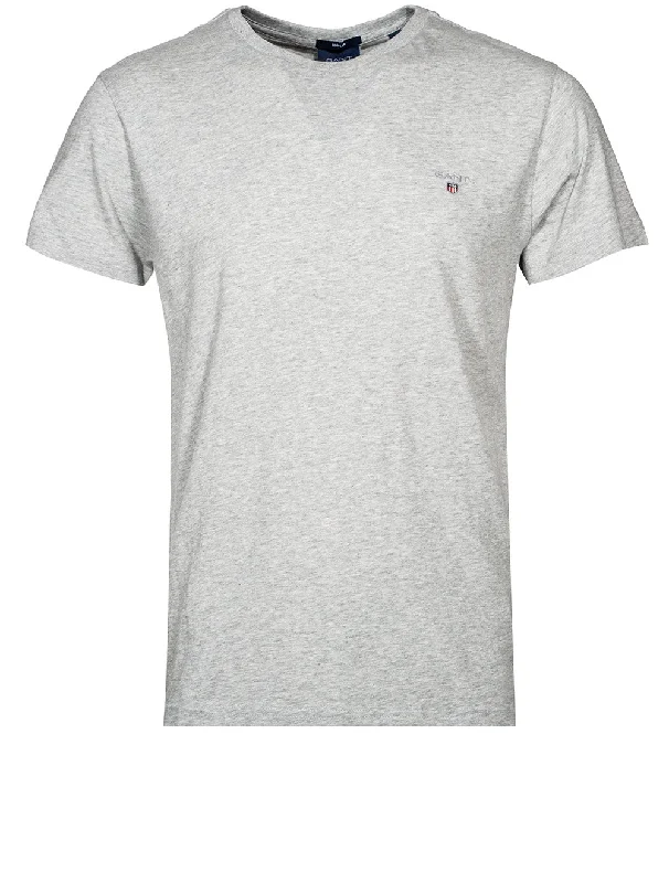 Men's distressed denim - look t - shirts with a rugged appealOriginal T-Shirt Light Grey Melange Men's distressed denim - look t - shirts with a rugged appealOriginal T-Shirt Light Grey Melange