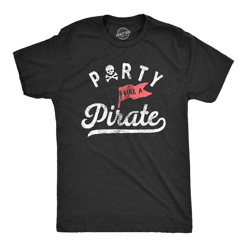 Men's polo t - shirts with a contrast collar for a preppy lookParty Like A Pirate Men's T Shirt Men's polo t - shirts with a contrast collar for a preppy lookParty Like A Pirate Men's T Shirt