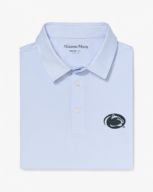 Men's antimicrobial polo shirts for odor - free daily wearLight Blue White Stripe