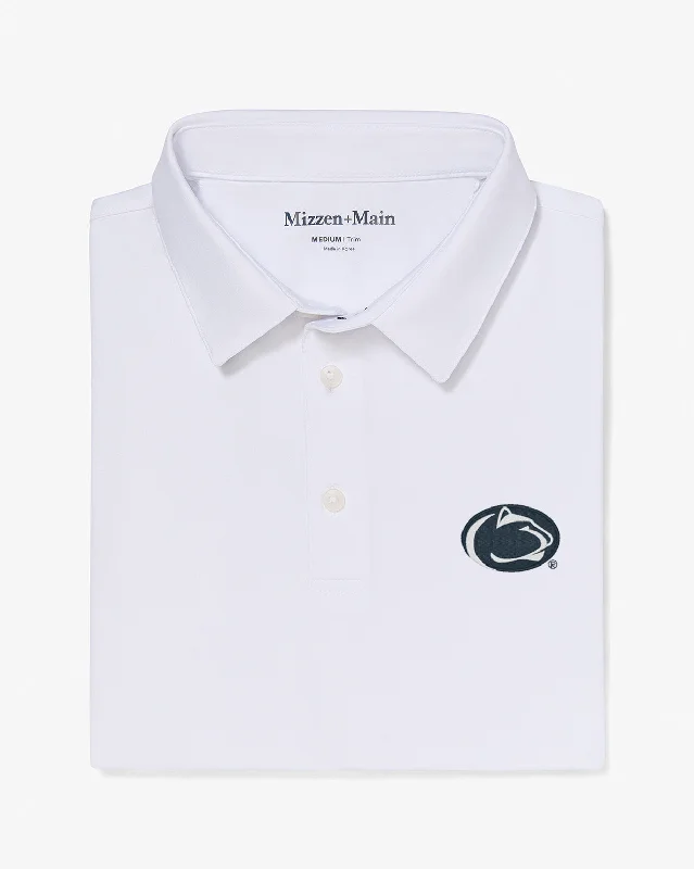 Men's high - collar polo shirts with a modern twistWhite Solid