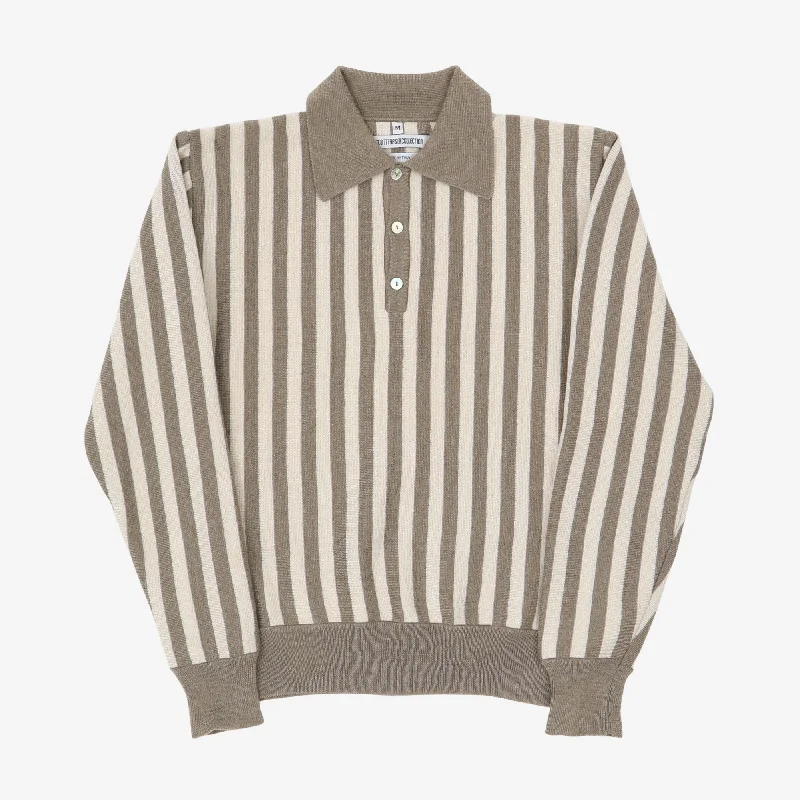 Men's formal - style silk blend polo shirts for special occasionsPO Striped Knit Polo Men's formal - style silk blend polo shirts for special occasionsPO Striped Knit Polo