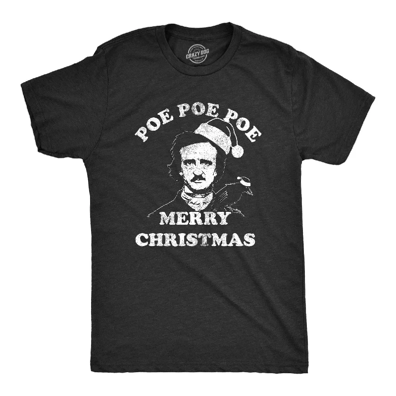 Men's moisture - wicking athletic t - shirts for intense workoutsPoe Poe Poe Merry Christmas Men's T Shirt Men's moisture - wicking athletic t - shirts for intense workoutsPoe Poe Poe Merry Christmas Men's T Shirt