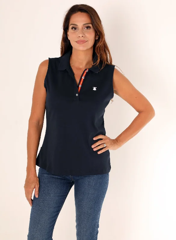 Men's ribbed cuffs and hem polo shirts for a textured lookPolo Azul Marino Mujer Interlock España
