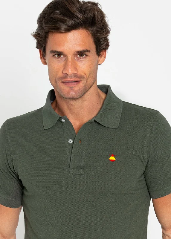 Men's jacquard woven polo shirts with intricate designsPolo Classic Verde Bosque Capote España Hombre Men's jacquard woven polo shirts with intricate designsPolo Classic Verde Bosque Capote España Hombre