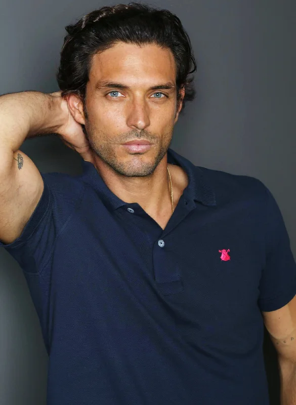 Men's button - down spread collar polo shirts for business casualPolo Azul Classic Hombre Men's button - down spread collar polo shirts for business casualPolo Azul Classic Hombre
