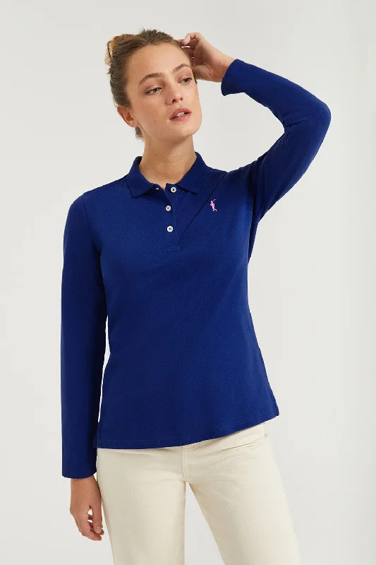 Men's plus size golf polo shirts in moisture wicking fabricPolo de manga larga piqué azul royal con logo Rigby Go Men's plus size golf polo shirts in moisture wicking fabricPolo de manga larga piqué azul royal con logo Rigby Go
