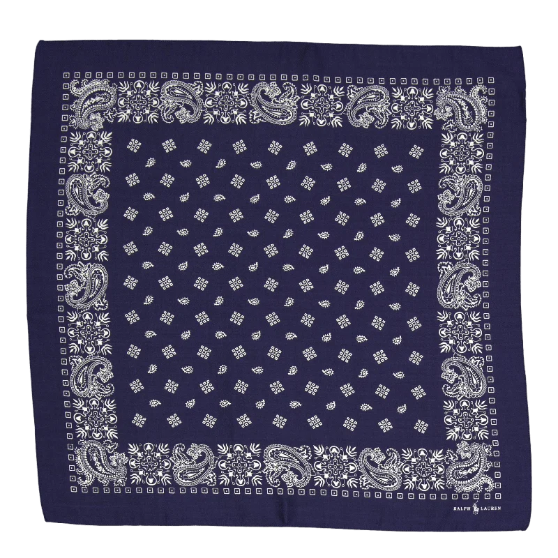 Men's lightweight performance polo shirts for tennis matchesWool-Silk Bandanna Navy