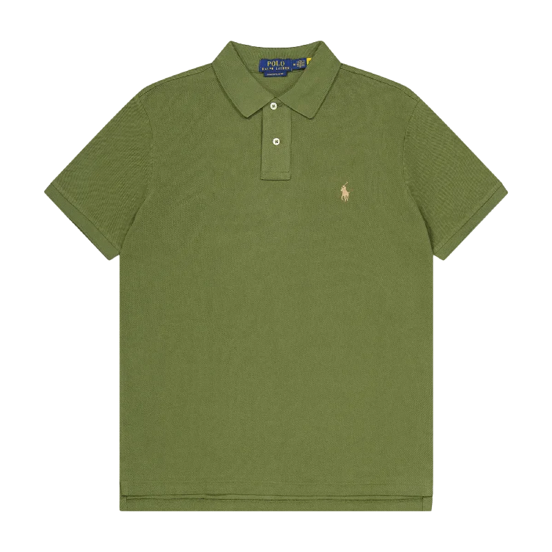 Men's luxury cashmere blend polo shirts in solid colorsCustom Slim Fit Mesh Polo Shirt Dark Sage Men's luxury cashmere blend polo shirts in solid colorsCustom Slim Fit Mesh Polo Shirt Dark Sage