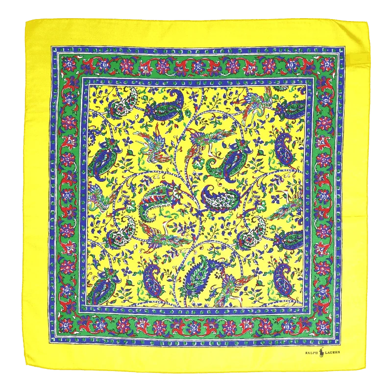 Men's high - collar polo shirts with a modern twistPaisley Silk Habotai Bandanna Yellow