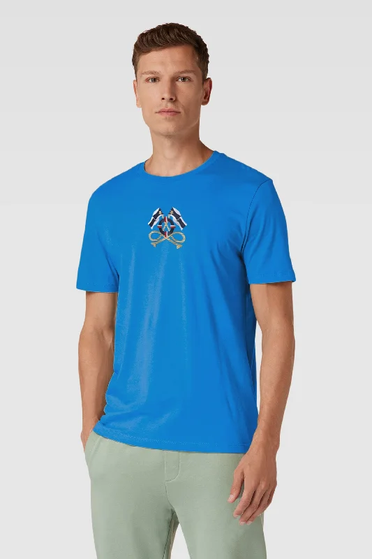 Men's color - block polo shirts with a bold fashion statementPolo Republica Men's Double Flag Embroidered Crew Neck Tee Shirt Men's color - block polo shirts with a bold fashion statementPolo Republica Men's Double Flag Embroidered Crew Neck Tee Shirt