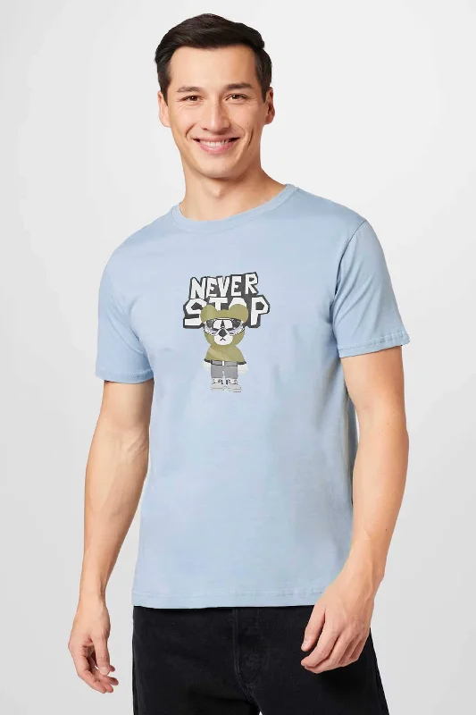 Men's budget - friendly basic polo shirts in multiple colorsPolo Republica Men's Never Stop Printed Crew Neck Tee Shirt Men's budget - friendly basic polo shirts in multiple colorsPolo Republica Men's Never Stop Printed Crew Neck Tee Shirt