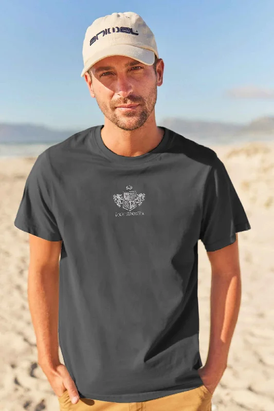 Men's slim fit short sleeve polo shirts with contrast collarsPolo Republica Men's PR Crest Embroidered Crew Neck Tee Shirt Men's slim fit short sleeve polo shirts with contrast collarsPolo Republica Men's PR Crest Embroidered Crew Neck Tee Shirt