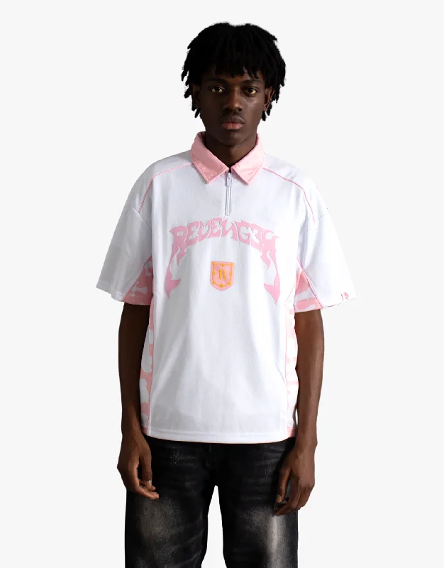 Men's formal - style silk blend polo shirts for special occasionsPOLO CAMO EN MAILLE [ROSE]
