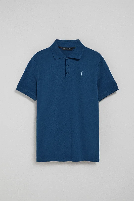 Men's vintage - inspired retro polo shirts with unique patternsPolo de tres botones azul índigo con logo bordado Rigby Go Men's vintage - inspired retro polo shirts with unique patternsPolo de tres botones azul índigo con logo bordado Rigby Go