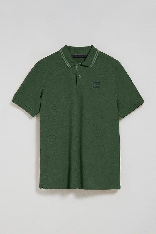 Men's button - down spread collar polo shirts for business casualPolo de dos botones en verde con logo Polo Club Men's button - down spread collar polo shirts for business casualPolo de dos botones en verde con logo Polo Club