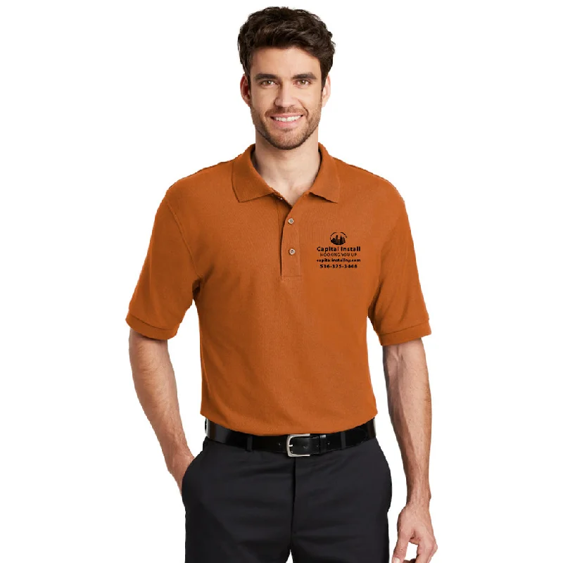 Men's long sleeve classic fit polo shirts with embroidered logosPort Authority Silk Touch Sport Shirt, Printed Men's long sleeve classic fit polo shirts with embroidered logosPort Authority Silk Touch Sport Shirt, Printed